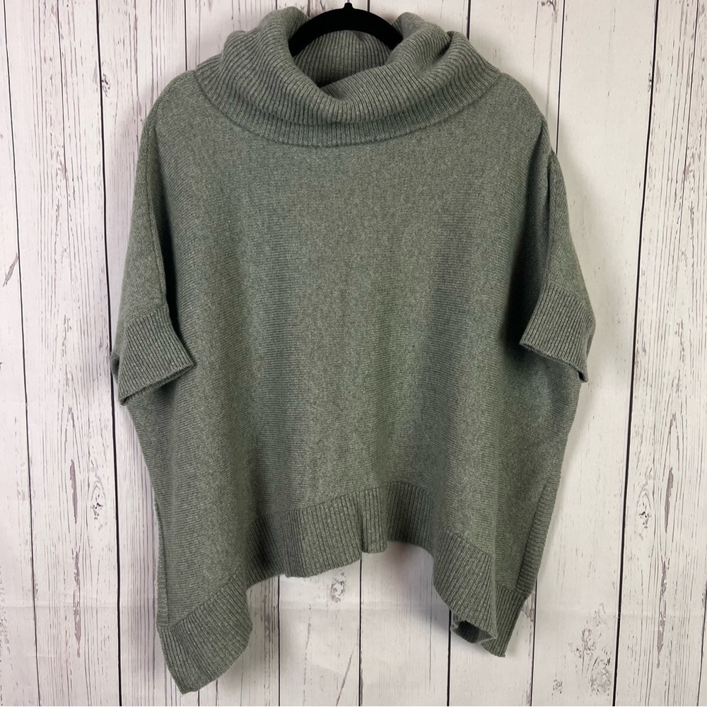 Theory | sage green poncho style sweater | cashmere